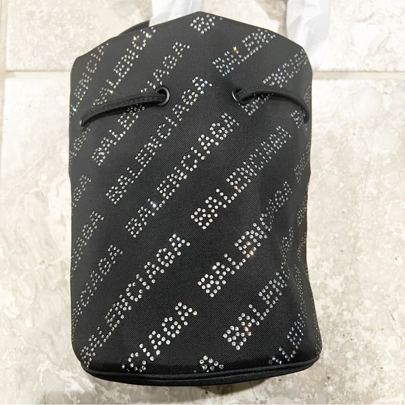 NEW Balenciaga Wheel XS Drawstring Bucket Bag, Black/Crystal $1,390 Sold Out - Picture 13 of 16